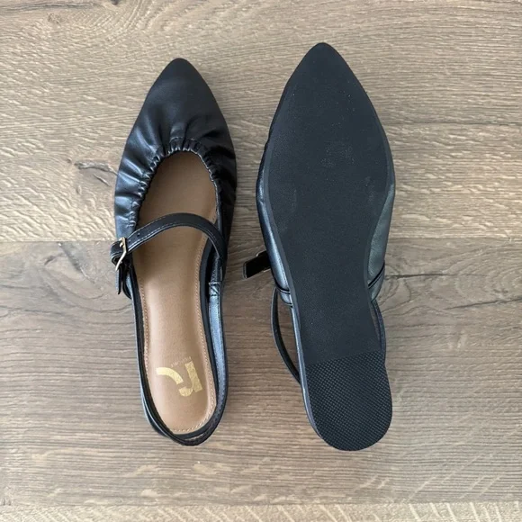 Report Black Women's Ruched Mary Jane Slingback Flats - Picture 5 of 6